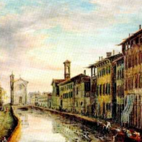 Antonio Basoli-1833 Canale di Reno di prospetto al ponte delle Lame, in Vedute pittoresche della Città di Bologna