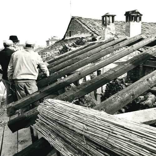 Intervento di recupero del battifredo anni ottanta, archivio storico Canali di Bologna