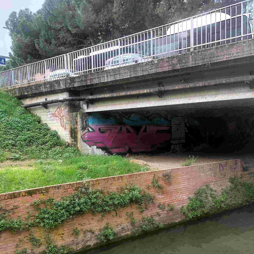 Ponte sul canale Reno via Caravaggio, Archivio Canali di Bologna, 2024