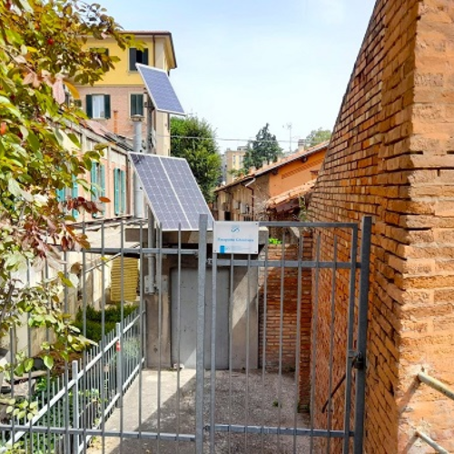 Fig. 1. Il fabbricato che ospita la paratoia di regolazione all’origine della Canaletta Ghisiliera, Archivio Canali di Bologna, 2024.