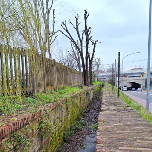 Fig. 1. Lo strumento di regolazione in via Zanardi sulla Canaletta delle Lame, Archivio Canali di Bologna, 2025.